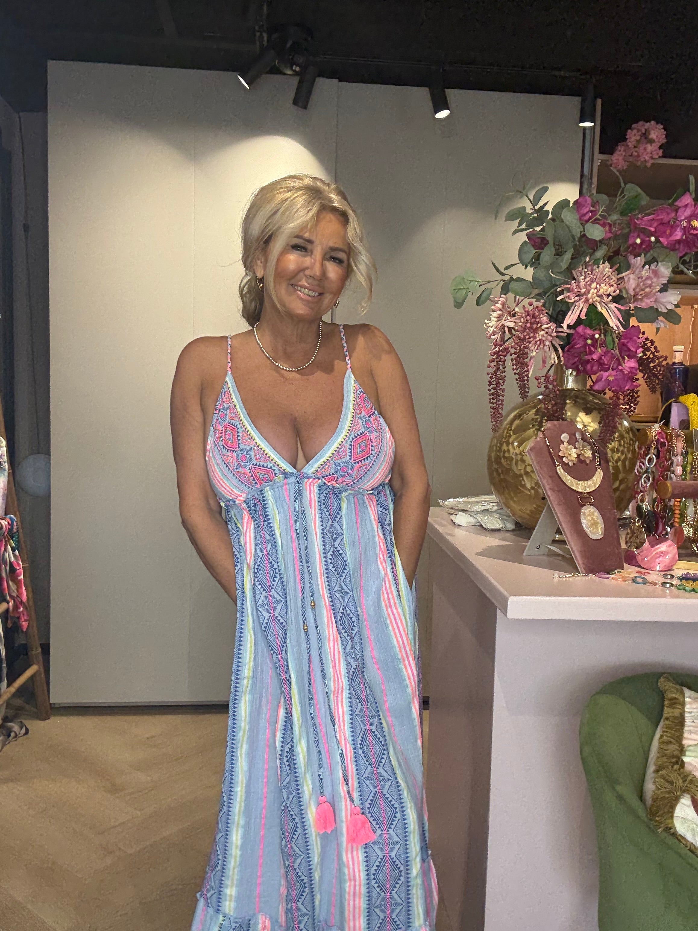 Jurk Ocean Breeze Maxi Blauw